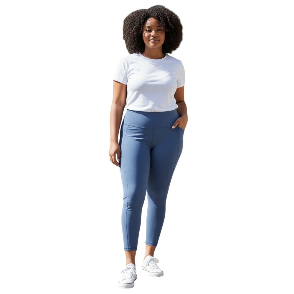 90 Degree By Reflex Women Blue Leggings Size 3X - NWT MSRP $78